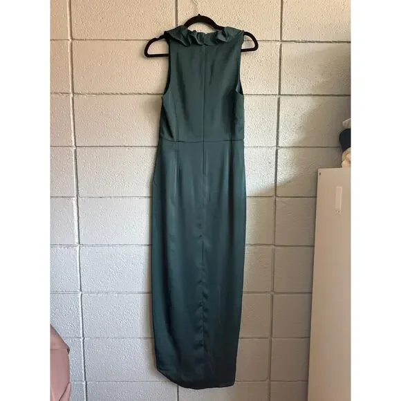 NWT Women's Shona Joy Plunge Frill Draped Dress size 6 in Emerald Green  Holiday - threedaughtersproperties.com